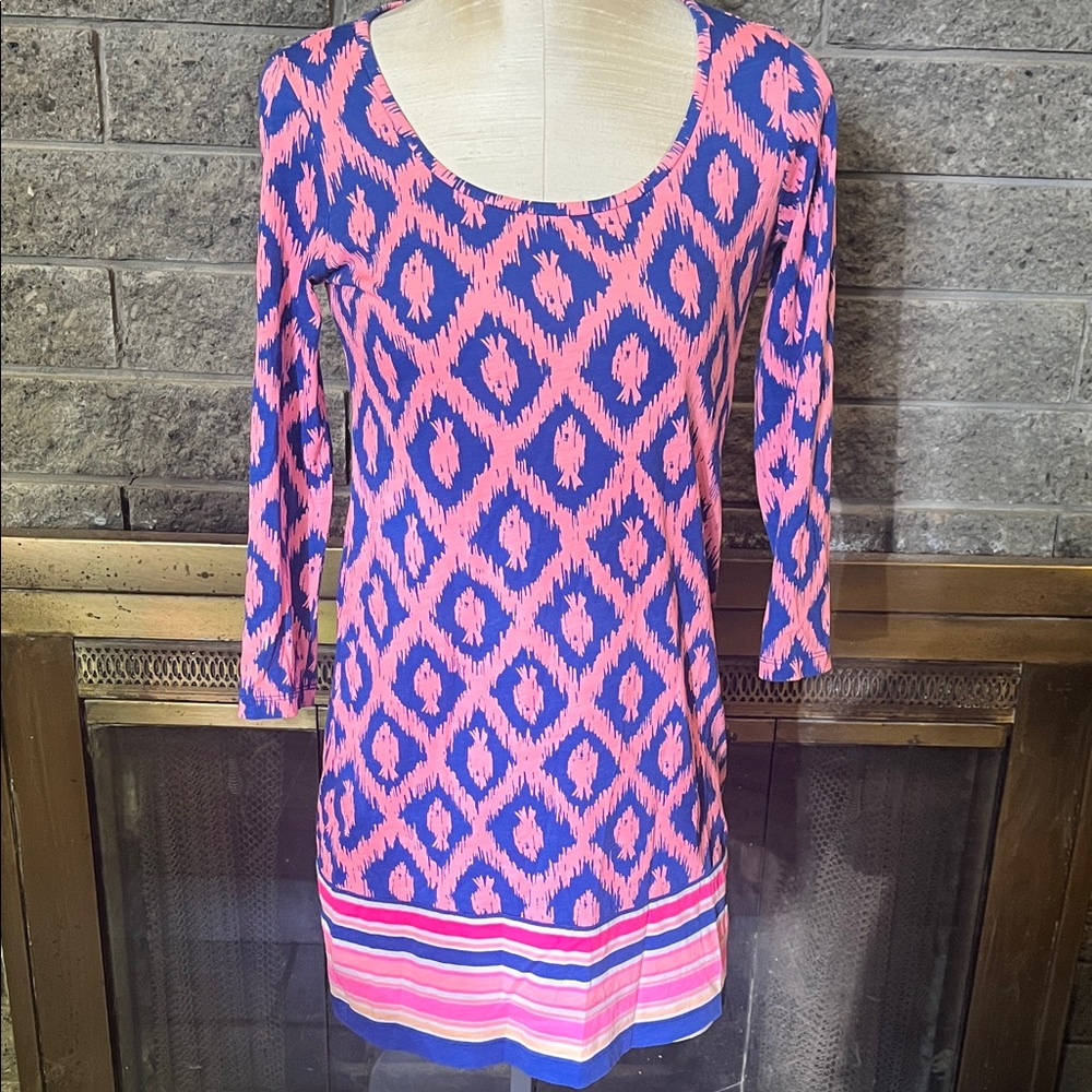 Lilly Pulitzer Pink and Blue Patterned Dress